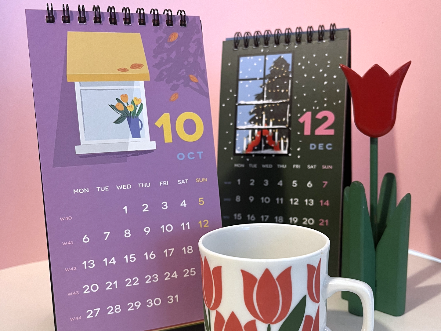 2025 Window Flower Calendar |  Desk Calendar