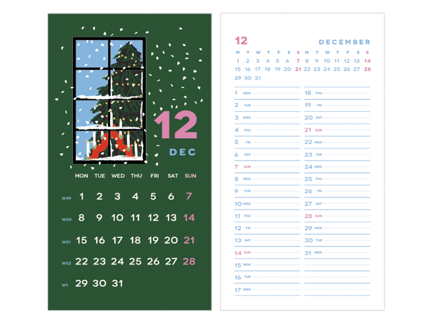 2025 Window Flower Calendar |  Desk Calendar