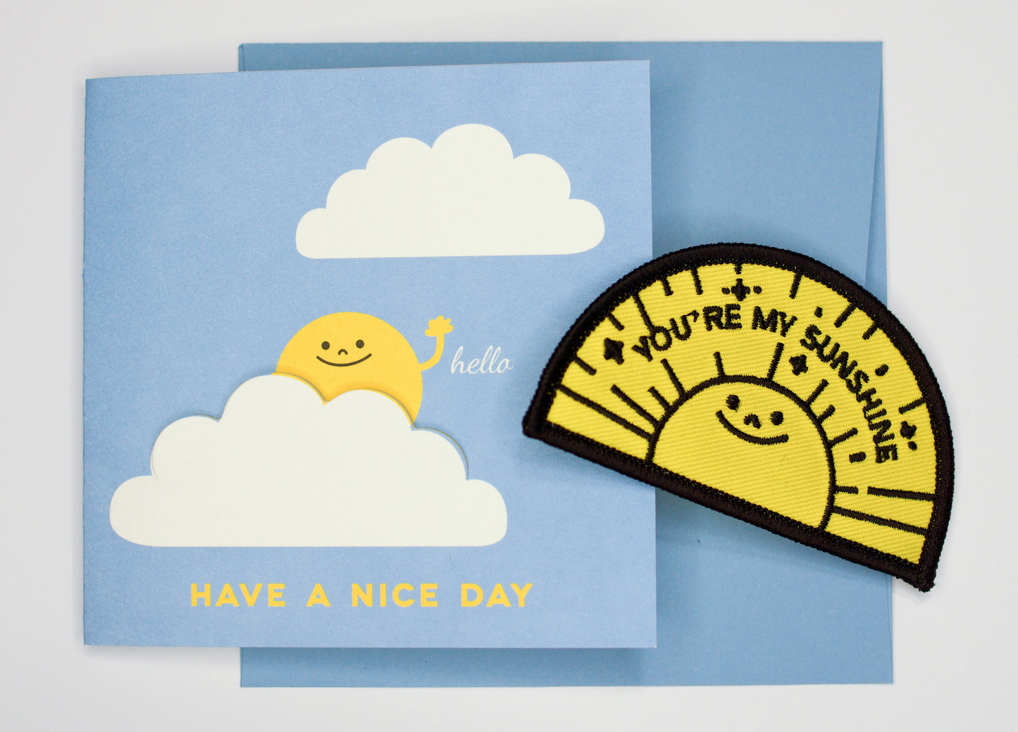 Have a Nice Day (Sunshine) + Cloth Badge | Greeting Card