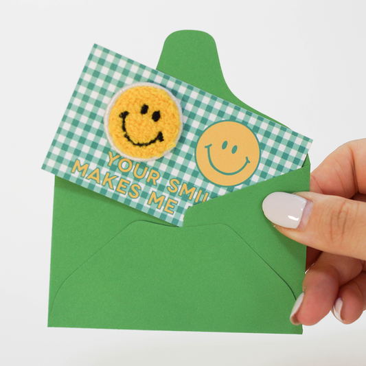 Smile Mini Card + Smile Cloth Badge | Mini Thank you Card