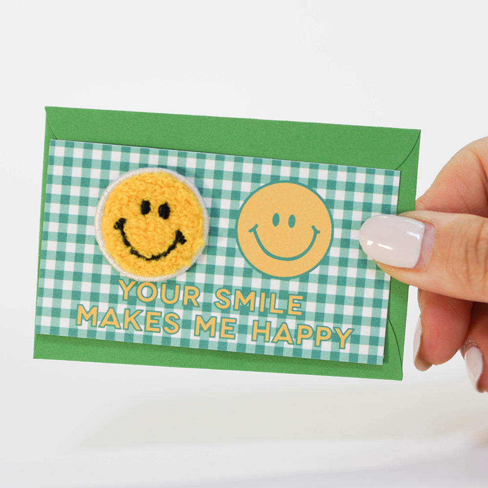 Smile Mini Card + Smile Cloth Badge | Mini Thank you Card