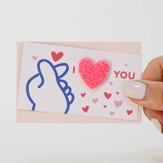 Heart Mini Card + Cloth Badge | Mini Thank you Card