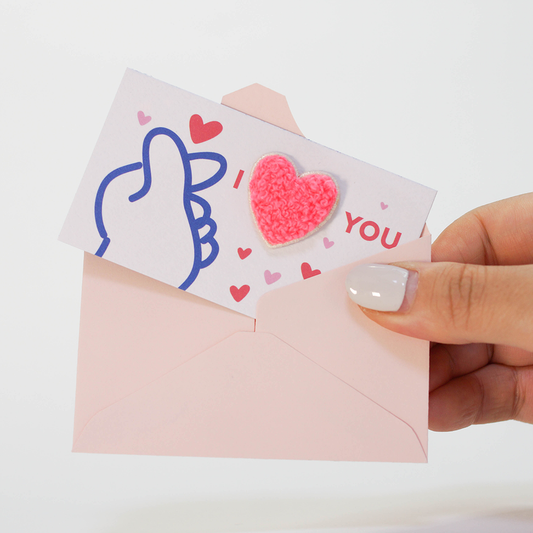 Heart Mini Card + Cloth Badge | Mini Thank you Card