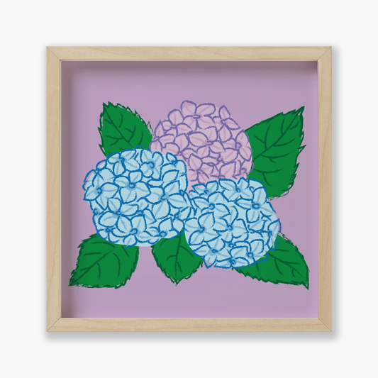 Hydrangea Flowers, Floral, 9x9 " | Art Print