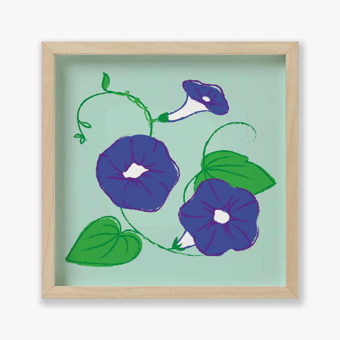 Morning Glory Flowers, Floral, 9x9 " | Art Print