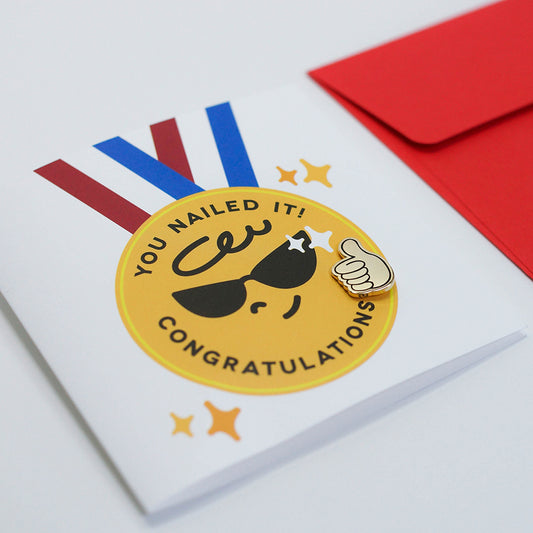 Best Congratulations + Thumb up Enamel pin | Greeting Card