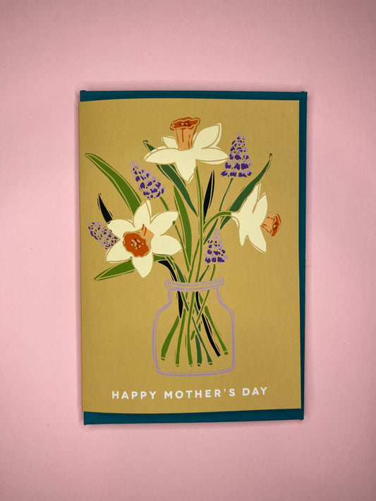 Happy Mother's Day (Daffodils and Muscari) Folded Card | Greeting Card