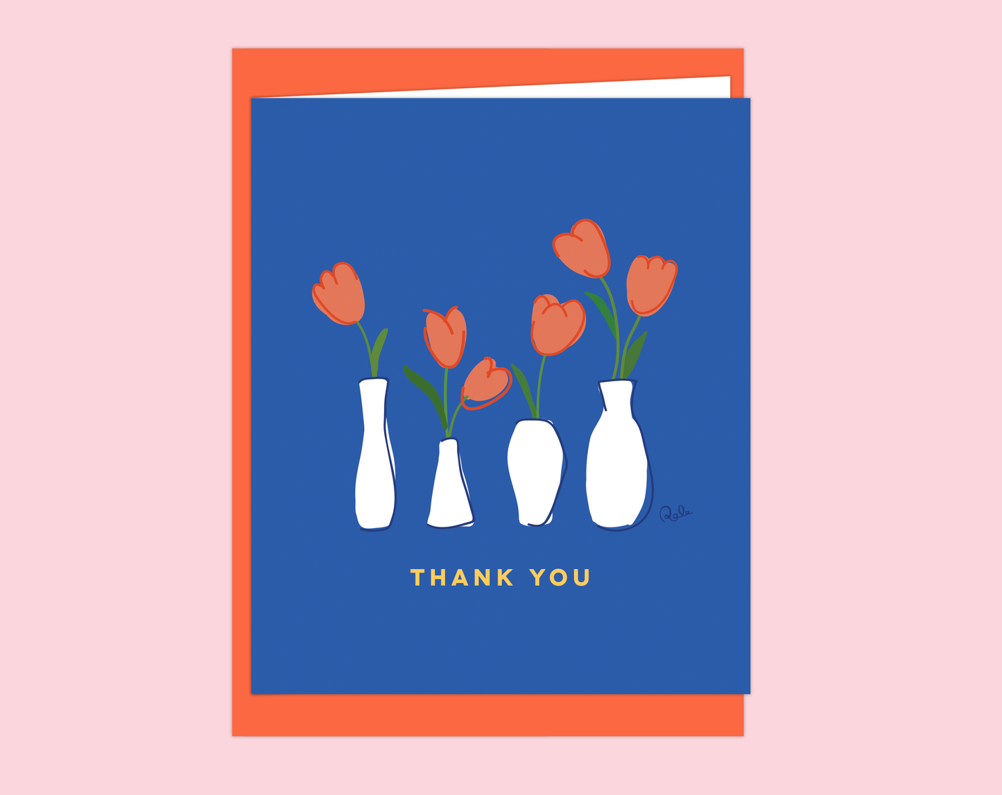 Tulip Thank you Folded Card | Greeting Card