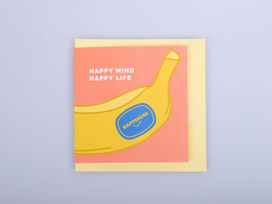 Happy mind Happy Life (Happiness) Folded Card | Greeting Card