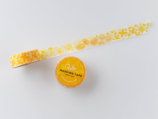 Yellow Flowers Masking Tape + Notepad Set